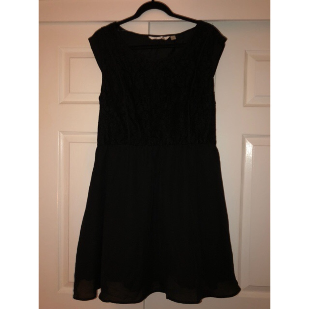 Black thigh length lacy dress